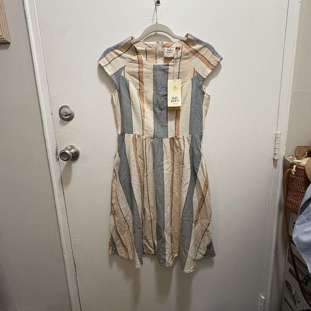 NWT Mata Traders Dress 100% Cotton‎ Pastel Stripes Cottagecore